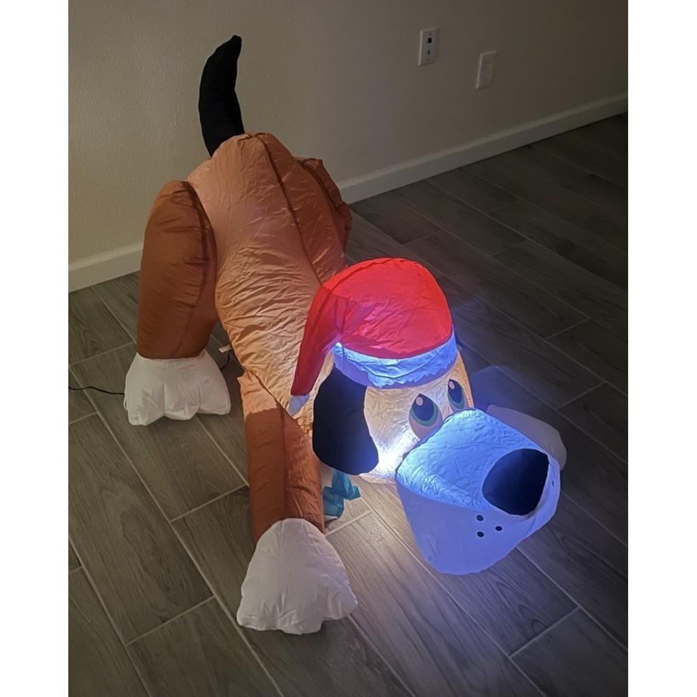Holiday Time Playful Puppy Christmas Airblown Inflatable 3.5 FT Wide Lighted Dog